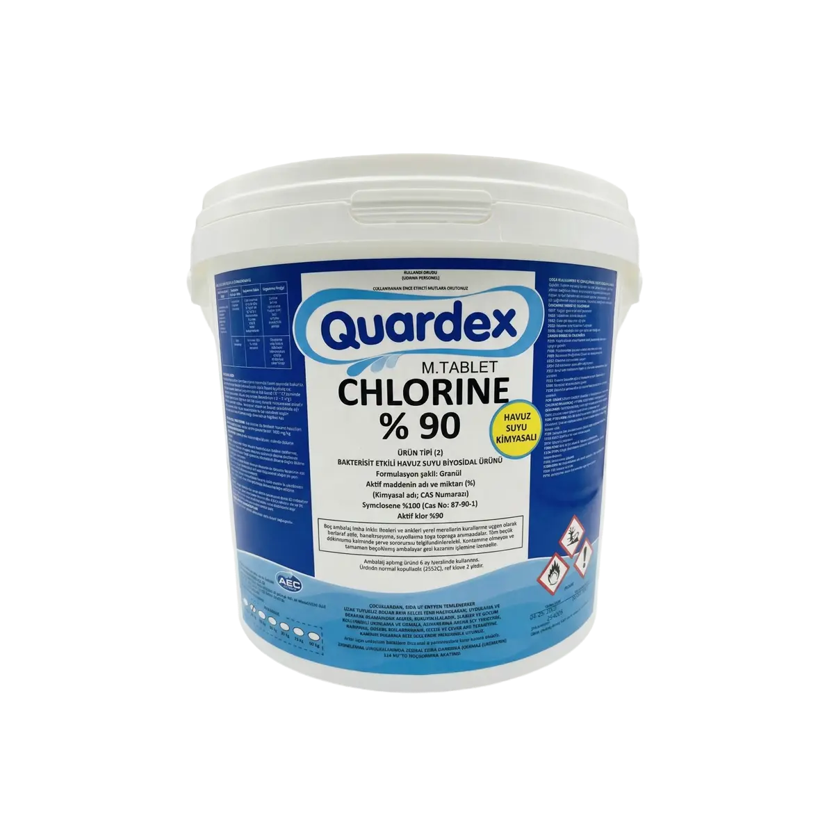 Tablet klor, %90 aktif klor içeren stabilizatörlü havuz dezenfektanı